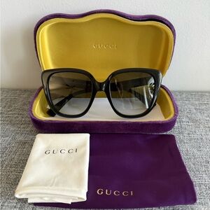 New Auth Black Gucci Cat Eyes Sunglasses GG1169S 002